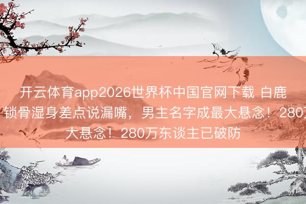开云体育app2026世界杯中国官网下载 白鹿跑男泥潭打滚，锁骨湿身差点说漏嘴，男主名字成最大悬念！280万东谈主已破防