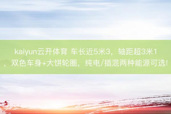 kaiyun云开体育 车长近5米3,轴距超3米1,双色车身+大饼轮圈,纯电/插混两种能源可选!