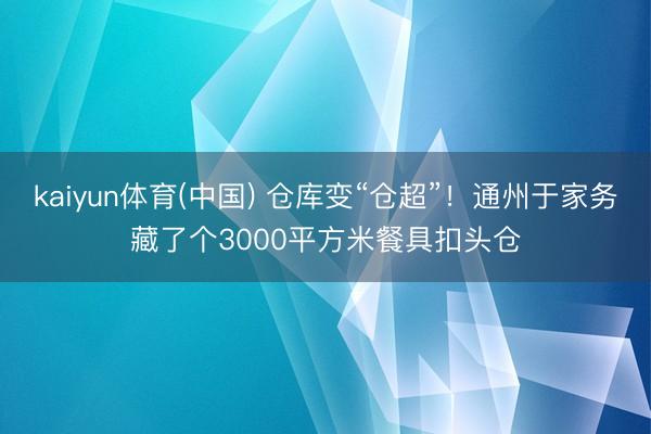 kaiyun体育(中国) 仓库变“仓超”！通州于家务藏了个3000平方米餐具扣头仓