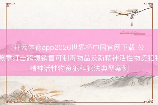 开云体育app2026世界杯中国官网下载 公安部公布10起照章打击跨境销售可制毒物品及新精神活性物资犯科犯法典型案例